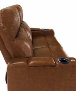 RowOne - Prestige 2-Chair Leather Power Recline Loveseat - Brown