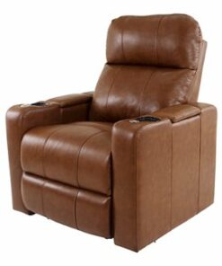 RowOne - Prestige Straight 2-Arm Leather Power Recline Home Theater Seating - Brown