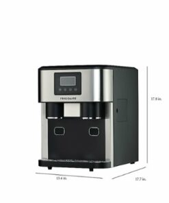 Frigidaire - 13" 33 lb Freestanding Stainless 3-in-1 Icemaker with Water Dispenser - Silver