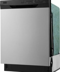 Insignia™ - 24” Front Control Built-In Dishwasher with Sensor Wash, Stainless Steel Tub, 51 dBA - Stainless steel