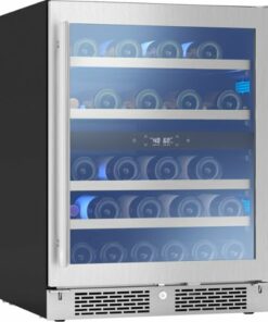 Zephyr - Presrv 24 in. 37 Bottle ADA Dual Zone Wine Cooler - Stainless Steel/Glass