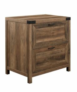Walker Edison - Modern Farmhouse Metal Accent 2-Drawer File Cabinet - Rustic Oak