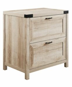 Walker Edison - Modern Farmhouse Metal Accent 2-Drawer File Cabinet - White Oak