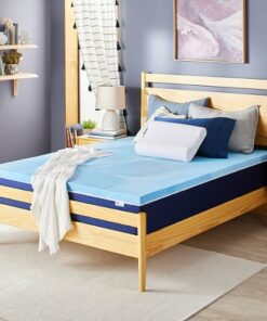Sleep Innovations - 2" Cooling Gel Memory Foam Mattress Topper - Twin XL - Blue