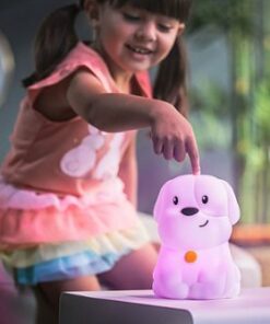 LumiPets - Kids' Night Light Puppy Lamp with Remote - White