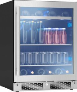 Zephyr - Presrv 24 in. 7-Bottle and 112 Can ADA Single Zone Beverage Cooler - Stainless Steel/Glass