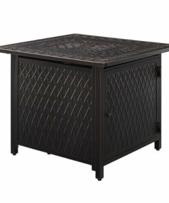 Fire Sense - Cartney Square Aluminum LPG Fire Pit - Antique Bronze