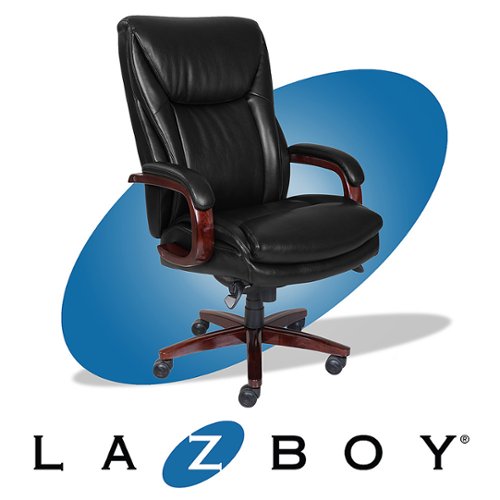 La-Z-Boy - Edmonton Big and Tall Bonded Leather Executive Office Chair - Black