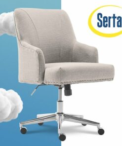 Serta - Leighton Fabric Home Office Chair - Light Gray