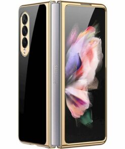 SaharaCase - Marble Series Case for Samsung Galaxy Z Fold3 5G - Black/Gold