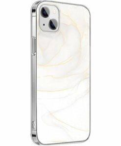 SaharaCase - Marble Series Case for Apple iPhone 13 - White/Gold