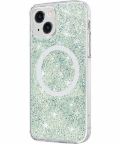 SaharaCase - Sparkle Case with MagSafe for Apple iPhone 13 mini - Clear, Teal, Green