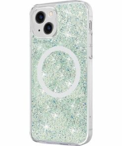SaharaCase - Sparkle Case with MagSafe for Apple iPhone 13 - Clear, Teal, Green