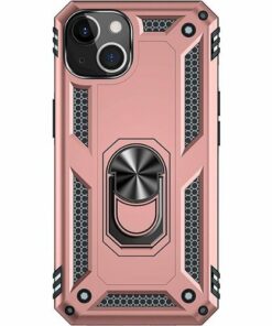 SaharaCase - Kickstand with Belt Clip Case for Apple iPhone 13 and iPhone 14 - Rose Gold