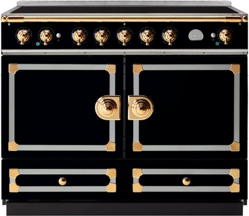 La Cornue - 110 Induction Range Gloss Black with Stainless Steel & Polished Brass - Multi