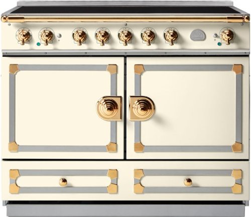 La Cornue - 110 Induction Blanc with Stainless Steel & Polished Brass - Multi