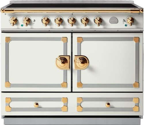La Cornue - 110 Induction Range Pure WhiteStainless Steel & Polished Brass - Multi