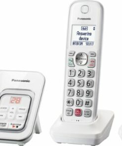 Panasonic - KX-TGD833W DECT 6.0 Expandable Cordless Phone System with Digital Answering System - White