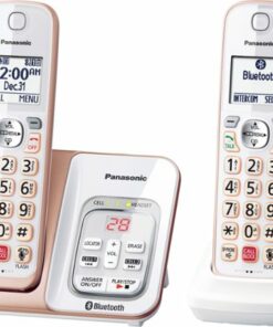 Panasonic - KX-TGD862G Link2Cell DECT 6.0 Expandable Cordless Phone System with Digital Answering System - White/Rose Gold