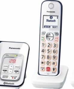 Panasonic - KX-TGD863A Link2Cell DECT 6.0 Expandable Cordless Phone System with Digital Answering System - White/Navy Blue