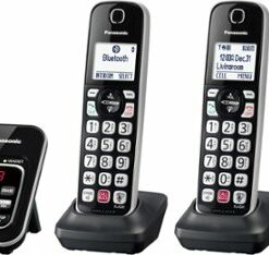 Panasonic - KX-TGD864S Link2Cell DECT 6.0 Expandable Cordless Phone System with Digital Answering System - Black with Silver Rim