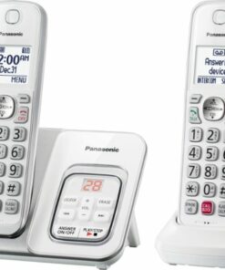 Panasonic - KX-TGD832W DECT 6.0 Expandable Cordless Phone System with Digital Answering System - White