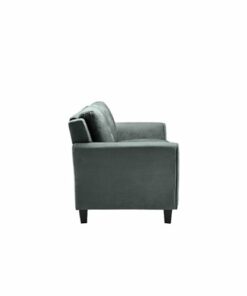 Lifestyle Solutions - Hamburg Rolled Arm Loveseat in Grey - Dark Grey