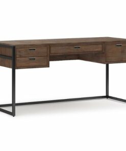 Simpli Home - Richmond solid acacia wood Modern Industrial 60 inch Wide Desk - Rustic Natural Aged Brown