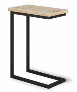 Simpli Home - Skyler Solid Mango Wood and Metal 18' Wide Rectangle Industrial C Side Table - Distressed White Wash
