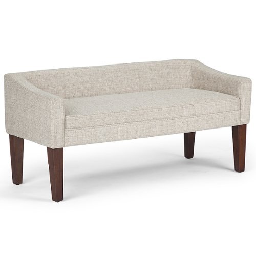 Simpli Home - Parris Upholstered Bench - Platinum