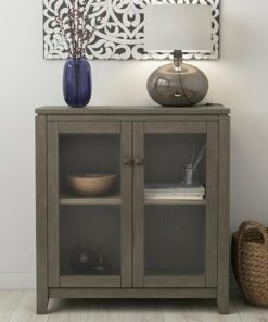 Simpli Home - Cosmopolitan Low Storage Cabinet - Farmhouse Grey