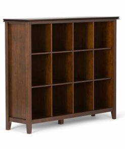 Simpli Home - Artisan solid wood 48 in x 57 in 12 Cube Storage - Russet Brown