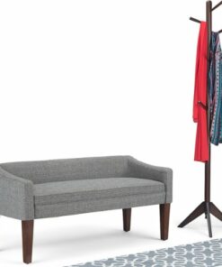 Simpli Home - Parris Upholstered Bench - Pebble Grey
