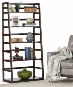 Simpli Home - Acadian Ladder Shelf Bookcase - Brunette Brown