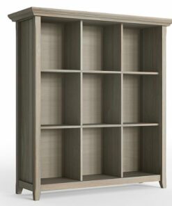 Simpli Home - Acadian 9 Cube Bookcase and Storage Unit - Distressed Grey