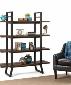 Simpli Home - Adler Bookcase - Light Walnut Brown