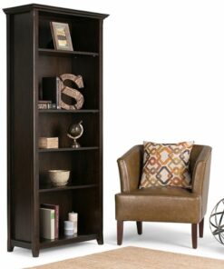 Simpli Home - Amherst 5 Shelf Bookcase - Hickory Brown