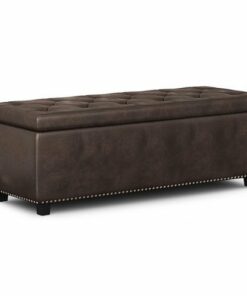 Simpli Home - Hamilton Storage Ottoman - Distressed Brown