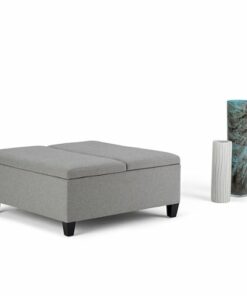 Simpli Home - Ellis Coffee Table Storage Ottoman - Dove Grey