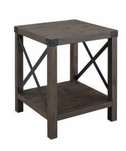 Walker Edison - 18” Farmhouse Metal-X Side Table - Sable