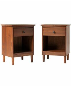 Walker Edison - Classic Wood 1-Drawer Nightstand set of 2 - Walnut