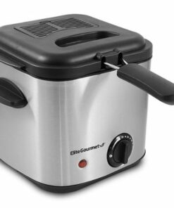 Elite Gourmet - 1.5-qt. Analog Deep Fryer - Stainless Steel