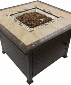 AZ Patio Heaters - Square Tile Top Fire Pit - Brown