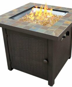 AZ Patio Heaters - Heaters Square Slate Fire Pit - brown