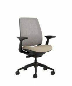 Steelcase - Series 2 3D Airback Chair with Black Frame - Oatmeal/Nickel 1