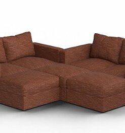 Lovesac - 7 Seats + 8 Sides Rained Chenille & Lovesoft - Terracotta