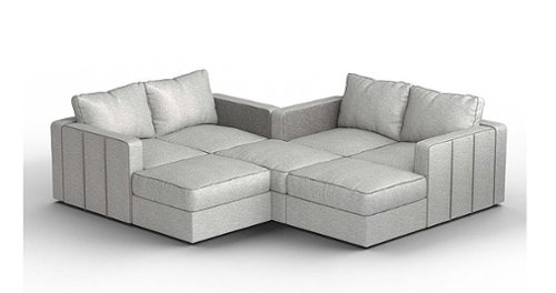 Lovesac - 7 Seats + 8 Sides Luxe Chenille & Standard Foam - Tonal Sterling