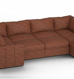 Lovesac - 8 Seats + 10 Sides Rained Chenille & Lovesoft - Terracotta