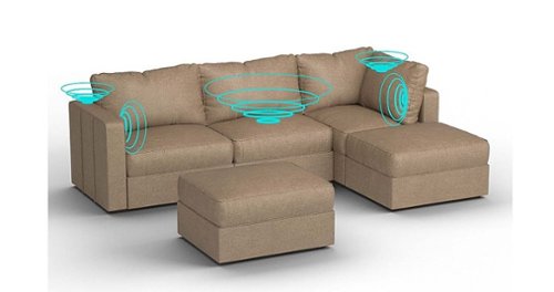 Lovesac - 5 Seats + 5 Sides Combed Chenille & Standard Foam with 8 Speaker Immersive Sound + Charge System - Taupe