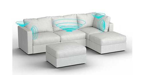 Lovesac - 5 Seats + 5 Sides Corded Velvet & Lovesoft with 8 Speaker Immersive Sound + Charge System - Sky Grey